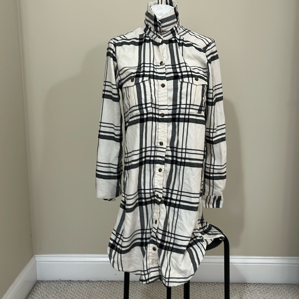 American Eagle Plaid Button Down Shirt Dress